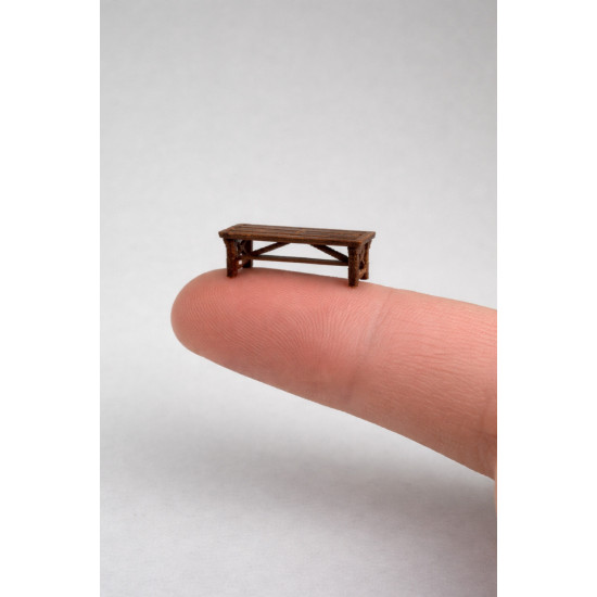 4 Adet Park Bahçe Oturma Bankı - 1/50 Ölçekli 1:50 2 cm - Figür, Maket, Minyatür