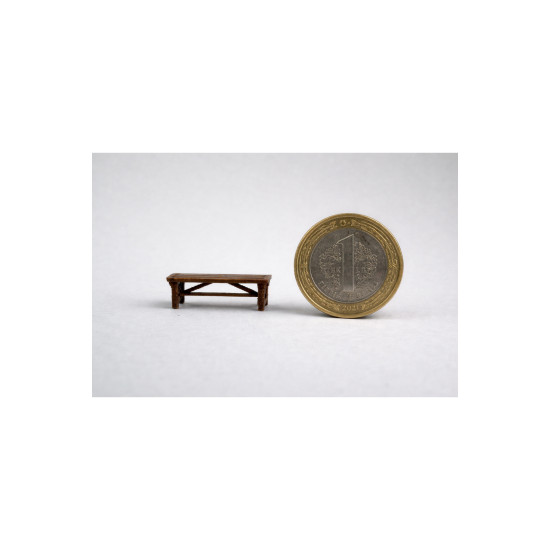 4 Adet Park Bahçe Oturma Bankı - 1/50 Ölçekli 1:50 2 cm - Figür, Maket, Minyatür