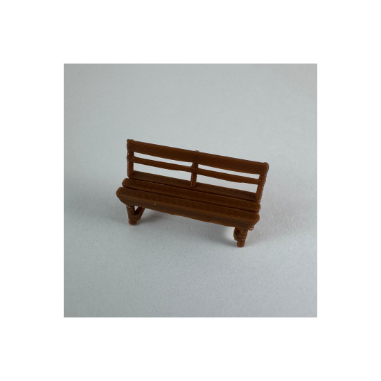 4 Adet Park Bahçe Sırt Dayanaklı Oturma Bankı - 1/50 Ölçekli 1:50 2 cm - Figür, Maket, Minyatür