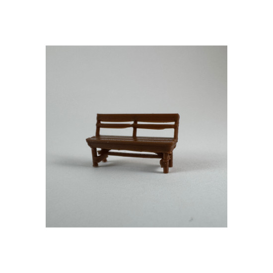 4 Adet Park Bahçe Sırt Dayanaklı Oturma Bankı - 1/50 Ölçekli 1:50 2 cm - Figür, Maket, Minyatür
