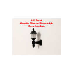 3 Adet Duvar Lambası - Teraryum ve Minyatür Müze için Figür - 1/50 Ölçekli 1:50 5,5 cm
