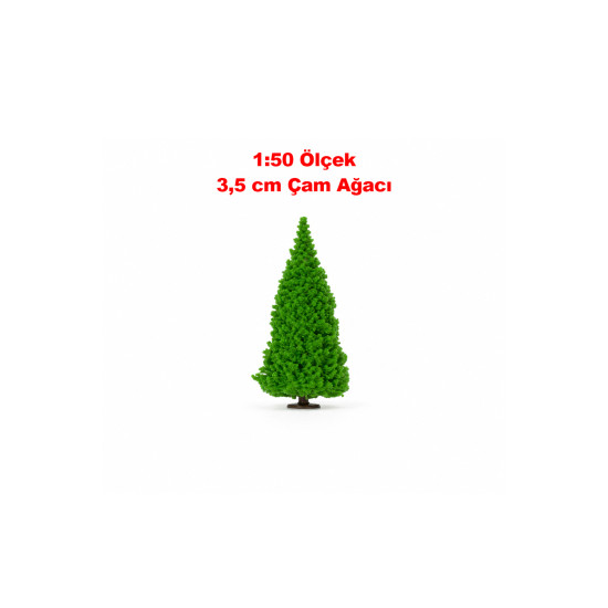 6 Adet Minyatür Çam Ağacı - Teraryum İçin 3.5 cm 1:50 Ölçek Maket