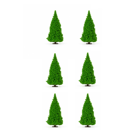 6 Adet Minyatür Çam Ağacı - Teraryum İçin 3.5 cm 1:50 Ölçek Maket