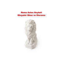 1 adet Roma Aslan Heykeli- Teraryum ve Minyatür Müze için Figür - 1/50 Ölçekli 1:50 6 cm
