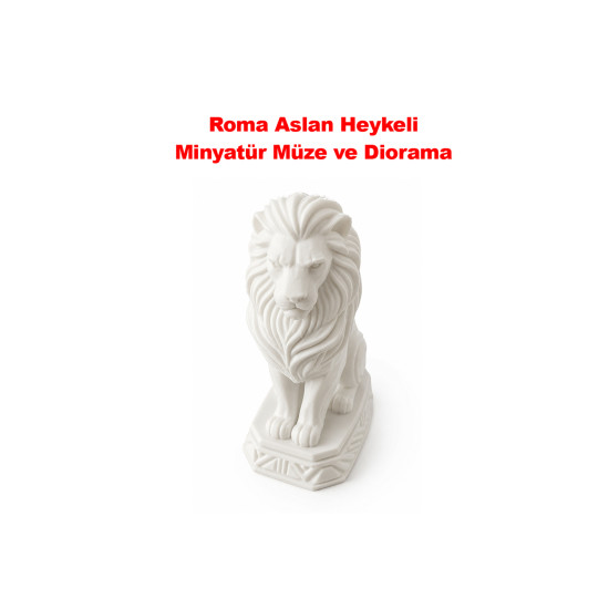 1 adet Roma Aslan Heykeli- Teraryum ve Minyatür Müze için Figür - 1/50 Ölçekli 1:50 6 cm