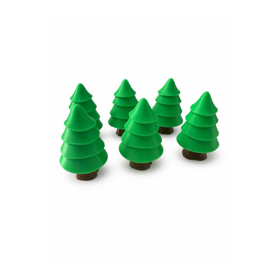 6 Adet Minyatür Ağaç - Teraryum İçin Koyu Yeşil Renk 3.8 cm 1:50 Ölçek Maket