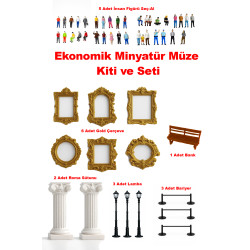 5 İnsan Figürlü - Minyatür Müze ve Teraryum için Ekonomik Paket Seti ve Kiti - 1/50 Ölçekli 1:50