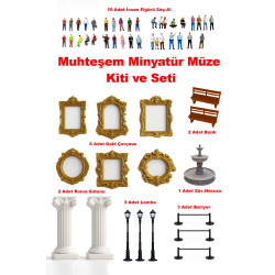 10 İnsan Figürlü - Minyatür Müze ve Teraryum için Muhteşem Paket Seti ve Kiti - 1/50 Ölçekli 1:50