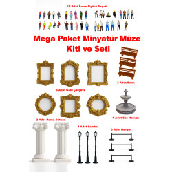 15 İnsan Figürlü - Minyatür Müze ve Teraryum için Mega Paket Seti ve Kiti - 1/50 Ölçekli 1:50