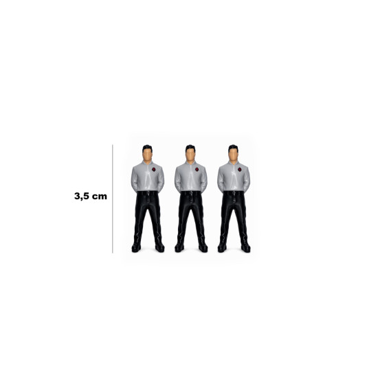 3 Adet Özel Güvenlik - Teraryum ve Minyatür Müze için Figür - Renkli - 1/50 Ölçekli 1:50 3,5cm