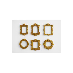 6 adet Gold Mini Çerçeve - Teraryum ve Minyatür Müze için