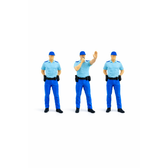 3 Adet Maket Polis - Teraryum ve Minyatür Müze için Figür - Renkli - 1/50 Ölçekli 1:50 3,5cm
