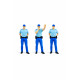 3 Adet Maket Polis - Teraryum ve Minyatür Müze için Figür - Renkli - 1/50 Ölçekli 1:50 3,5cm
