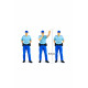 3 Adet Maket Polis - Teraryum ve Minyatür Müze için Figür - Renkli - 1/50 Ölçekli 1:50 3,5cm