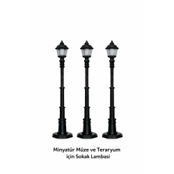 3 Adet Sokak Lambası - Teraryum ve Minyatür Müze için Figür - 1/50 Ölçekli 1:50 5,5 cm