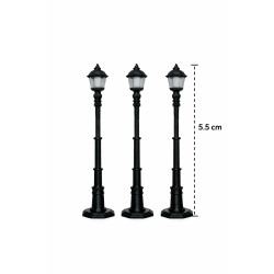 3 Adet Sokak Lambası - Teraryum ve Minyatür Müze için Figür - 1/50 Ölçekli 1:50 5,5 cm