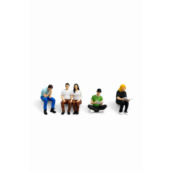 5 Adet Maket Insan Proje, Teraryum ve Minyatür Müze için Figür - Renkli - 1/50 Ölçekli 1:50 2,5-3cm