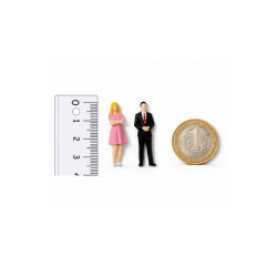 10 Adet Maket Insan Teraryum ve Minyatür Müze için Figür - Renkli - 1/50 Ölçekli 1:50 3,5cm