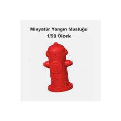 6 Adet Yangın Musluğu - 1/50 Ölçekli 1:50 - Figür, Maket, Minyatür