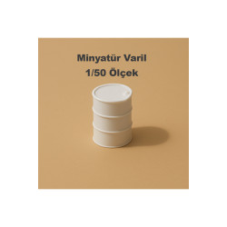 6 Adet Boyanabilir Varil - 1/50 Ölçekli 1:50 - Figür, Maket, Minyatür