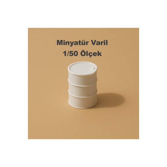 6 Adet Boyanabilir Varil - 1/50 Ölçekli 1:50 - Figür, Maket, Minyatür