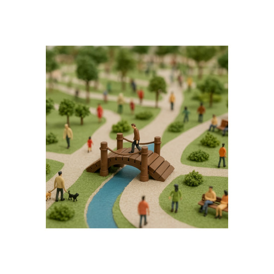 1 Adet Köprü - Park, Bahçe ve Projelerde Kullanılabilir - 1/50 Ölçekli 1:50 - Figür, Maket, Minyatür