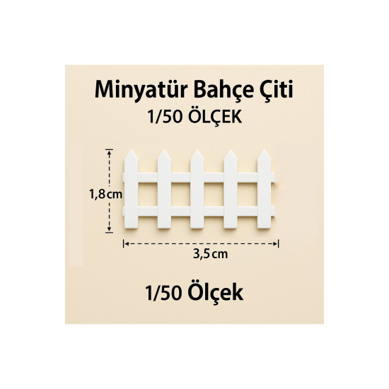 10 Adet Boyanabilir Bahçe Çiti - 1/50 Ölçekli 1:50 1.5 cm - Figür, Maket, Minyatür