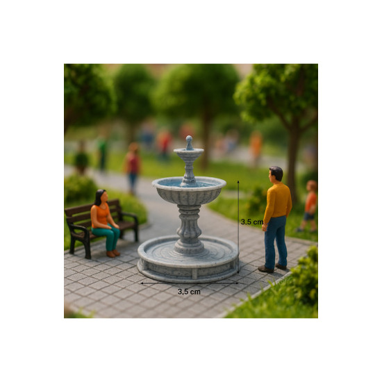 Park, Bahçe Havuzu - 1/50 Ölçekli 1:50 3,5 cm - Figür, Maket, Minyatür