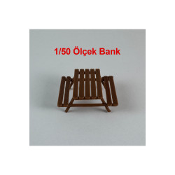 2 Adet Park Bahçe Piknik Oturma Bankı - 1/50 Ölçekli 1:50 - Figür, Maket, Minyatür