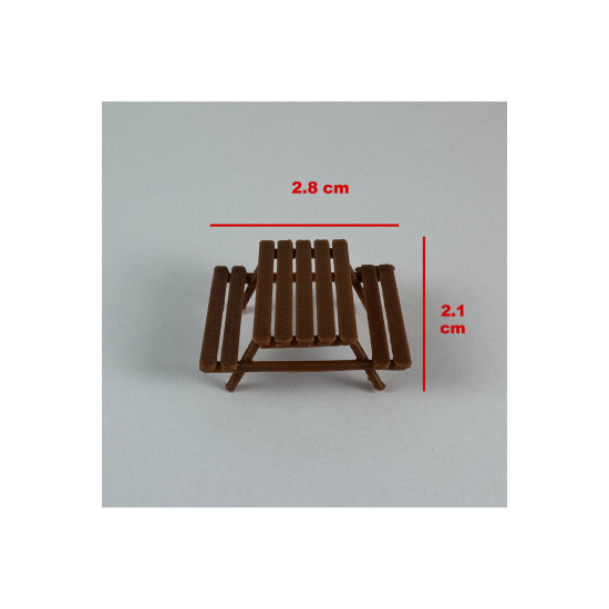 2 Adet Park Bahçe Piknik Oturma Bankı - 1/50 Ölçekli 1:50 - Figür, Maket, Minyatür