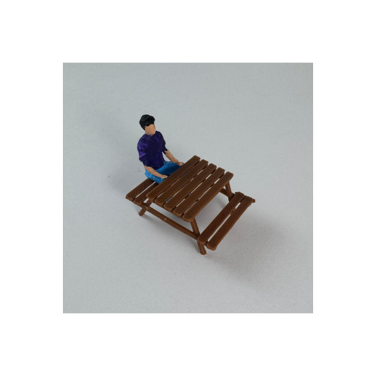 2 Adet Park Bahçe Piknik Oturma Bankı - 1/50 Ölçekli 1:50 - Figür, Maket, Minyatür