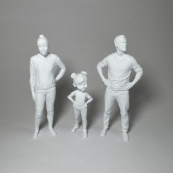 Aile Serisi 1 - Plastik Oyuncak Boyama Seti - Anne, Baba ve Kız Çocuk