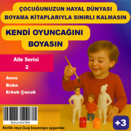 Aile Serisi 2 - Plastik Oyuncak Boyama Seti - Anne, Baba ve Erkek Çocuk