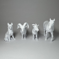 Çiftlik Hayvanları Serisi 2 - Plastik Oyuncak Boyama Seti - At, Keçi, Koç, Köpek