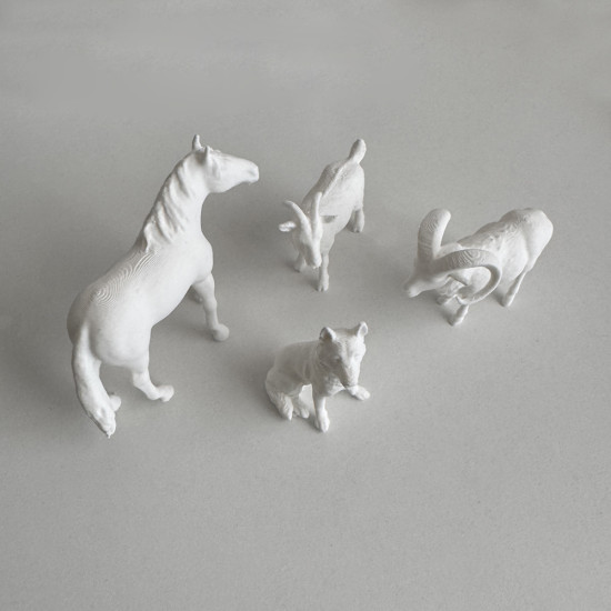 Çiftlik Hayvanları Serisi 2 - Plastik Oyuncak Boyama Seti - At, Keçi, Koç, Köpek