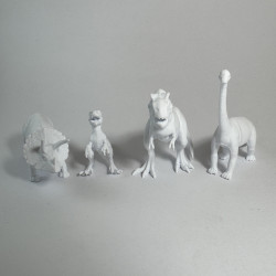 Dinozor Serisi 1 - Plastik Oyuncak Boyama Seti - T-rex, Triceratops, Velociraptor, Brachiosaurus