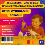 Dinozor Serisi 1 - Plastik Oyuncak Boyama Seti - T-rex, Triceratops, Velociraptor, Brachiosaurus