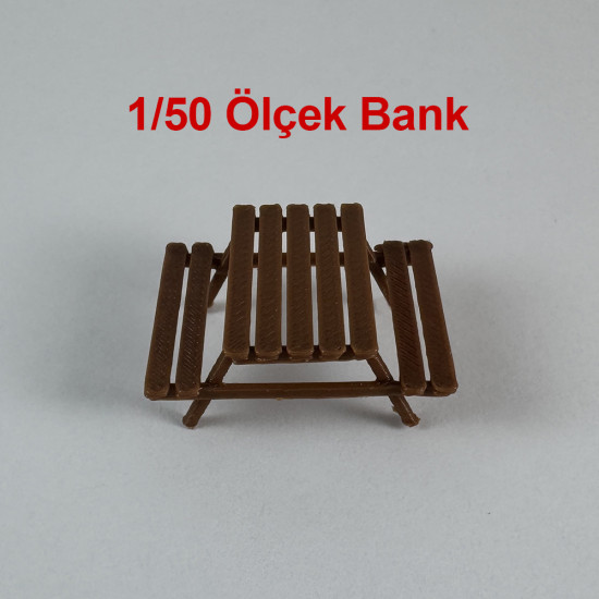 2 Adet Park Bahçe Piknik Oturma Bankı - 1/50 Ölçekli 1:50 - Figür, Maket, Minyatür