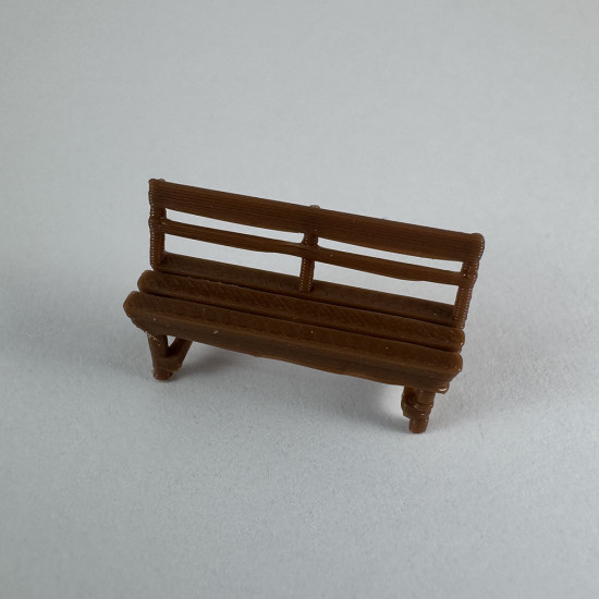 4 Adet Park Bahçe Sırt Dayanaklı Oturma Bankı - 1/50 Ölçekli 1:50 2 cm - Figür, Maket, Minyatür