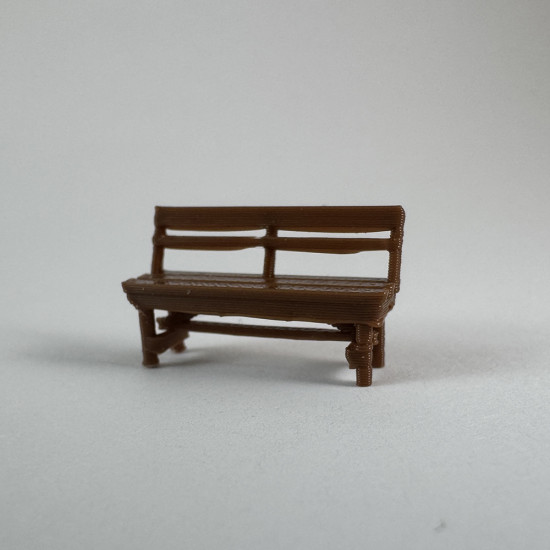 4 Adet Park Bahçe Sırt Dayanaklı Oturma Bankı - 1/50 Ölçekli 1:50 2 cm - Figür, Maket, Minyatür