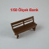4 Adet Park Bahçe Sırt Dayanaklı Oturma Bankı - 1/50 Ölçekli 1:50 2 cm - Figür, Maket, Minyatür