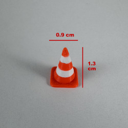 6 adet Trafik Koni - Duba Figür Maket Seti 1/50 Ölçekli 1:50 Turuncu-Beyaz