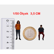 10 Adet Maket İnsan Figür - Renkli - 1/50 Ölçekli 1:50 3-3,5cm
